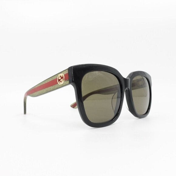 Gucci GG0034 Unisex Sunglasses Black Green OS